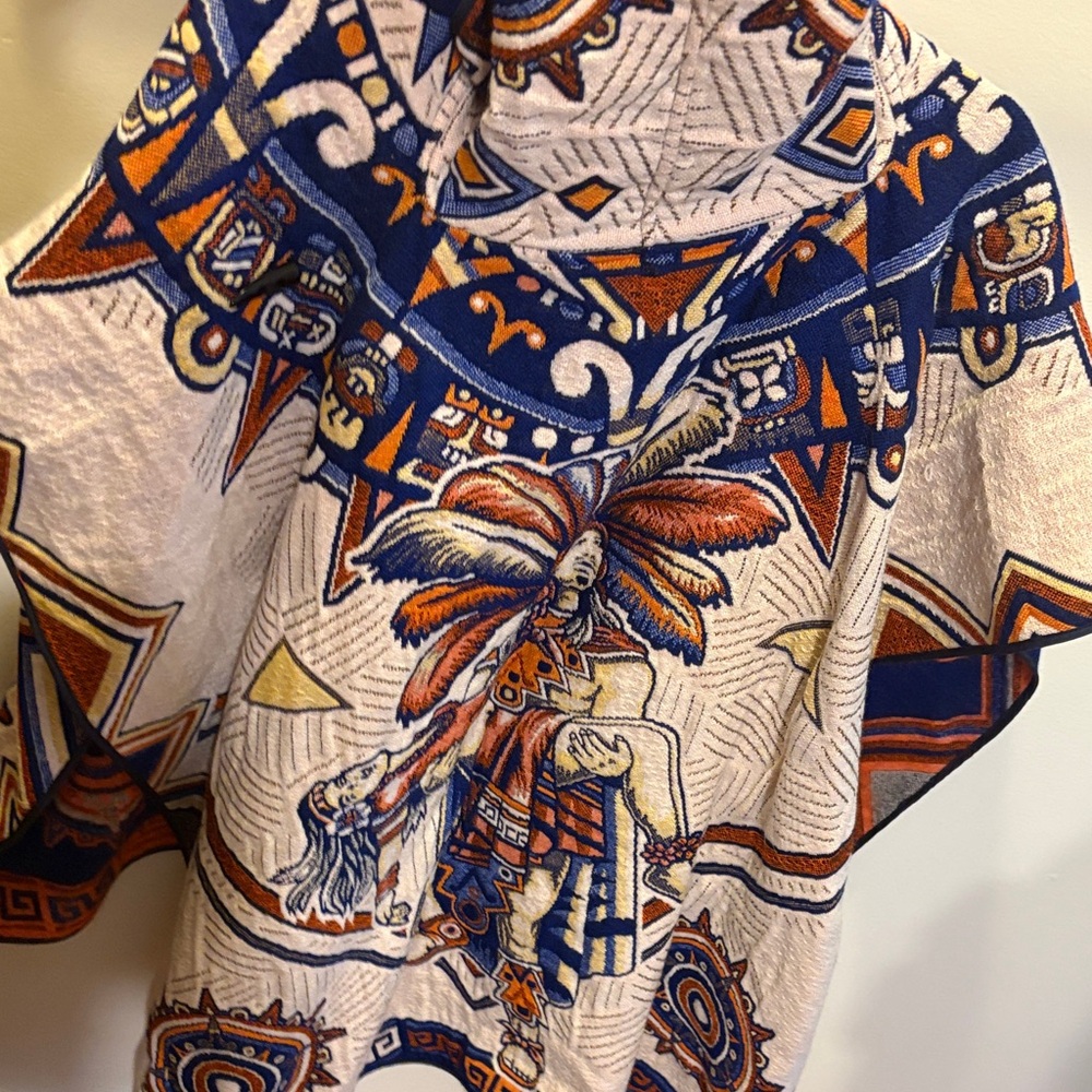 Geometric Patterned Poncho - image 6